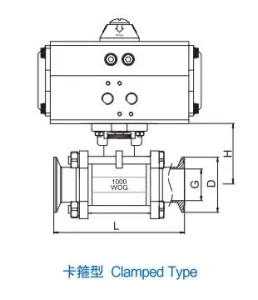 Pneumatic 3-Piece Clamp Ball Valve