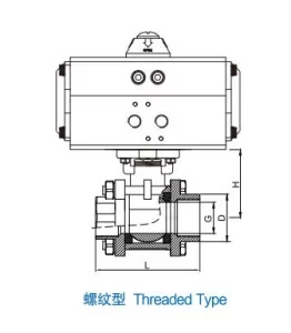 Pneumatic Actuated 3-Piece Threaded Ball Valve