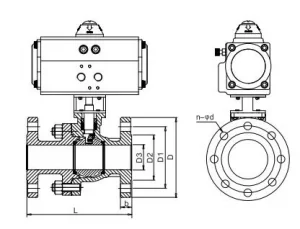 Pneumatic Fluorine Lining Ball Valve