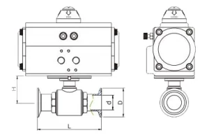 Sanitary Clamp Ball Valve with Pneumatic Actuation