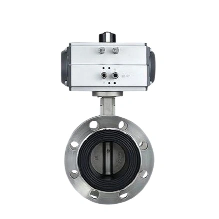 WP12-F-S Pneumatic Stainless Steel Flange Butterfly Valve