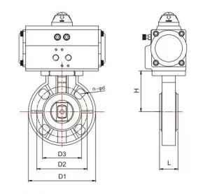 Pneumatic Flange Plastic Butterfly Valve