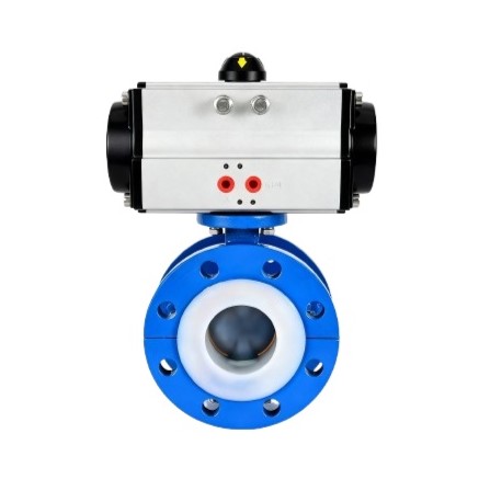 pneumatic Flanged Fluorine Lining Butterfly Valve