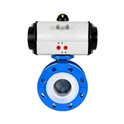WP12-PTFE-F Pneumatic Flanged Fluorine Lined Butterfly Valve
