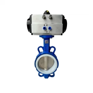 WP12-PTFE-W Pneumatic Wafer Fluorine Lining Butterfly Valve