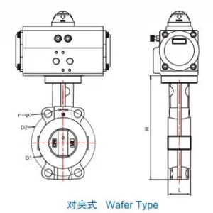 Pneumatic Wafer Fluorine Lining Butterfly Valve
