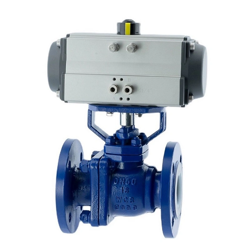 Pneumatic Cast Iron Fluorine Lining Ball Valves